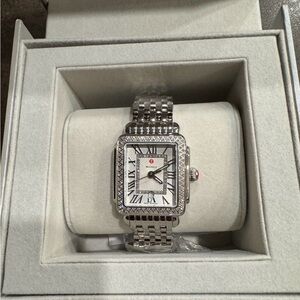 Michele Silver and White Women's Watch